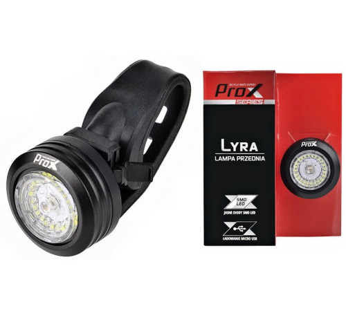 Ліхтар передній /Акумулятор/ PROX LYRA SMD LED 30LM 260mAh USB, Чорний