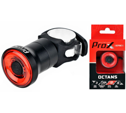 Ліхтар задній /Акумулятор/ PROX OCTANUS Mini 30lm SENSOR LED USB Для Підсідельного Штиря / Під Сідлом