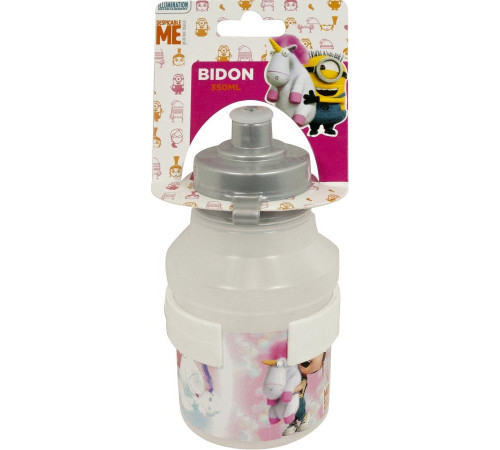 Велосипедна пляшка inSPORTline Minions Fluffy 350ml White with Holder Велосипедна пляшка inSPORTline Minions Fluffy 350ml White with Holder