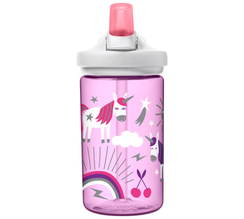 Пляшка CamelBak Eddy+ Kids 400ml рожева з єдинорігами