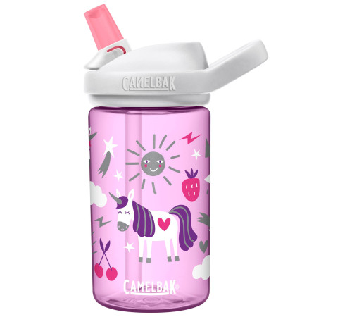 Пляшка CamelBak Eddy+ Kids 400ml рожева з єдинорігами