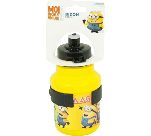 Велосипедна пляшка Minionki 350 ml жовта з ручкою inSPORTline