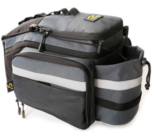 Сумка на багажник Sport Arsenal 560 20L відкидні бортики, чорно-сірий Сумка на багажник Sport Arsenal 560 20L відкидні бортики, чорно-сірий