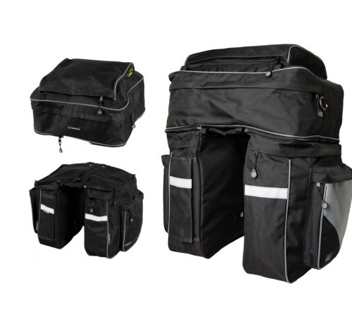 Сумка на багажник MERIDA BIG PANNIER 3 відділення 78л, чорна Сумка на багажник MERIDA BIG PANNIER 3 відділення 78л, чорна
