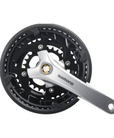 Шатун P+L 48x36x24/170мм SHIMANO FC-T3010 квадрат 9-швид. з кришкою, чорно-сріблястий