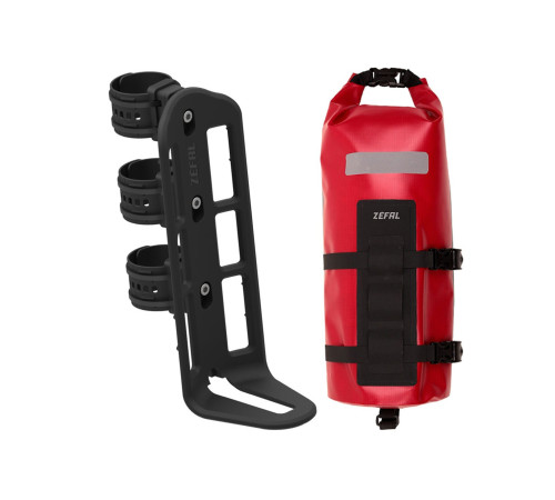 Велосумка ZEFAL BIKEPACKING FORK BAG WITH ADVENTURE FORK PACK & HOLDER - червона