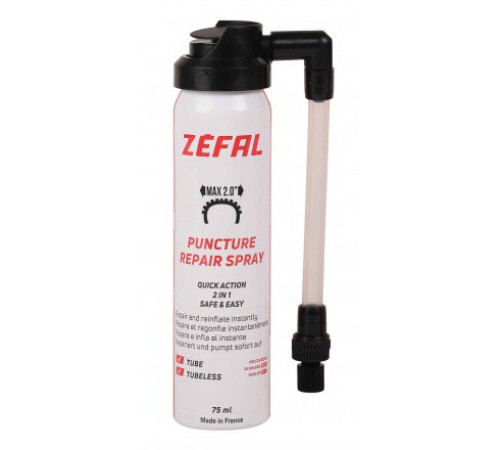 Аерозоль для вулканізації ZEFAL REPAIR SPRAY 100мл для безкамерних шин Аерозоль для вулканізації ZEFAL REPAIR SPRAY 100мл для безкамерних шин