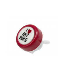 Дзвінок сталевий I LOVE MY BIKE 49мм червоний