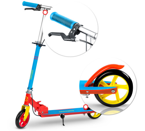 Дитячий самокат Ricokids Kodi блакитно-червоний