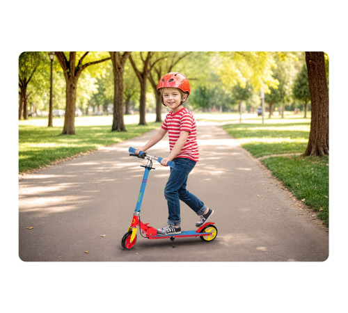 Дитячий самокат Ricokids Kodi блакитно-червоний