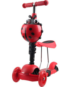 Дитячий самокат триколісний Enero Сонечко червоний