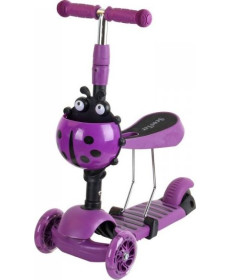 Самокат дитячий триколісний Enero Сонечко фіолетовий