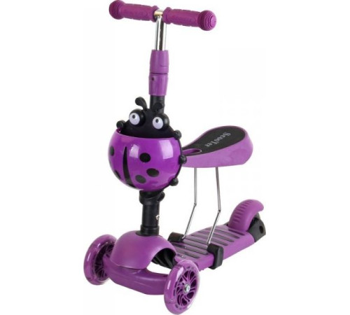 Самокат дитячий триколісний Enero Сонечко фіолетовий