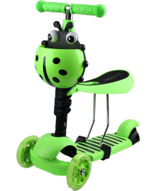 Дитячий самокат триколісний Enero Сонечко зелений