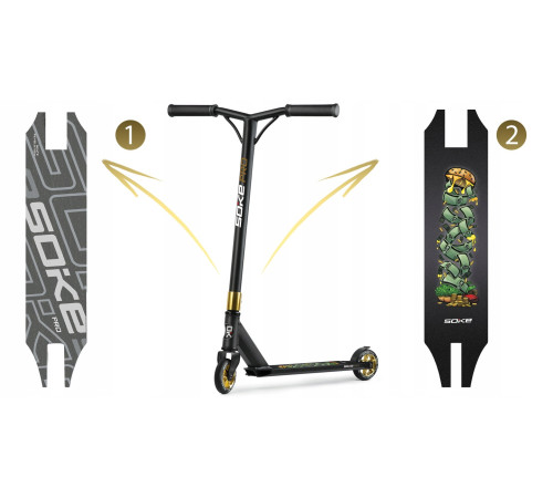 Самокат трюковий SOKE PRO золотисто-чорний