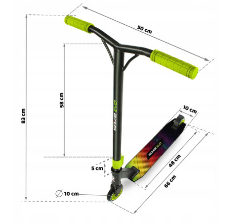 Самокат трюковий SOKE EVO чорно-зелений