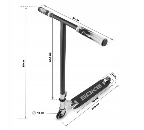 Самокат трюковий SOKE EVO Street сріблястий