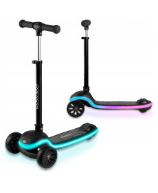 Дитячий самокат триколісний Ricokids Leddi чорний