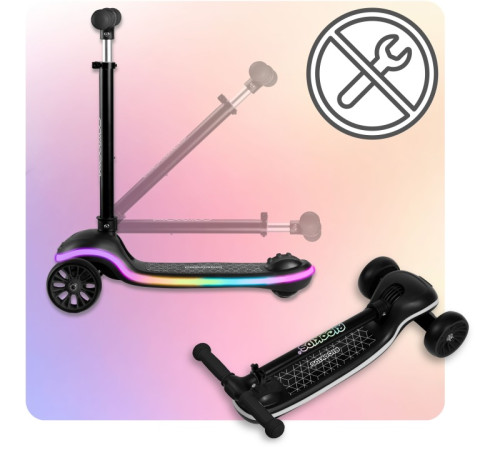 Дитячий самокат триколісний Ricokids Leddi чорний