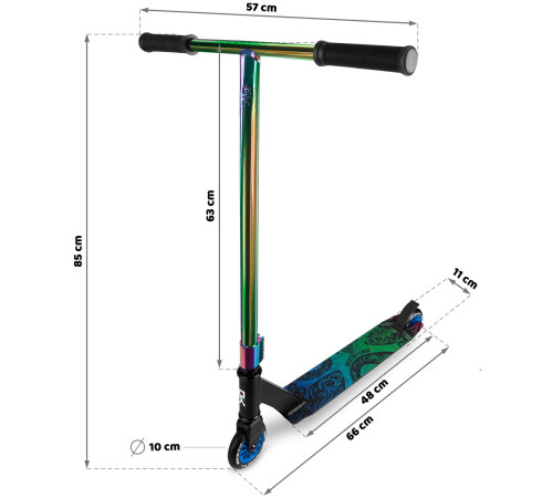 Hulajnoga wyczynowa SOKE EVO street black rainbow