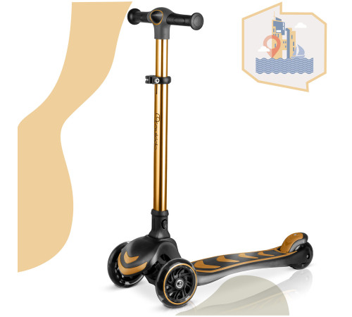 Самокат дитячий триколісний Nukido Filippo золотистий