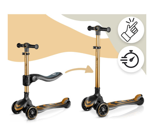 Самокат дитячий триколісний Nukido Filippo золотистий