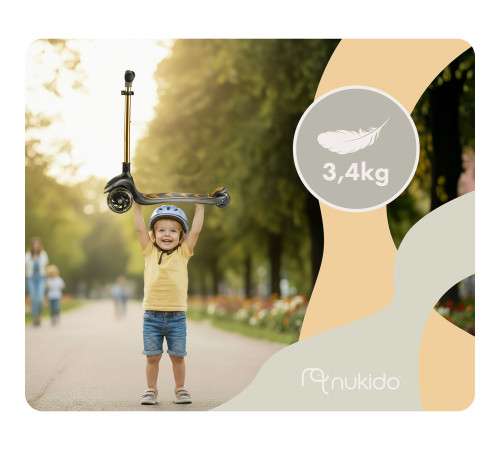 Самокат дитячий триколісний Nukido Filippo золотистий