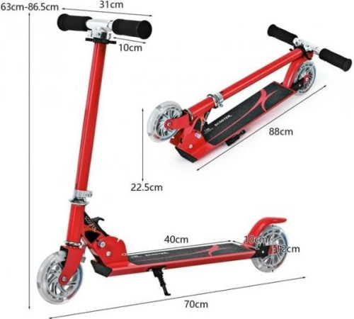 Самокат Costway SP0547RE, червоний Самокат Costway SP0547RE, червоний