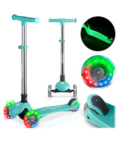 Дитячий самокат триколісний Ricokids Glow бірюзовий