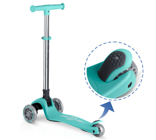 Самокат дитячий триколісний Ricokids Glow бірюзовий