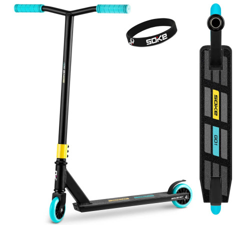 Самокат трюковий SOKE GO чорно-бірюзовий