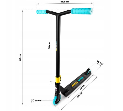 Самокат трюковий SOKE GO чорно-бірюзовий