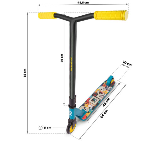 Самокат трюковий SOKE GO жовто‑синій