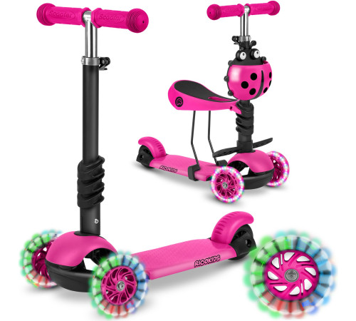 Дитячий самокат триколісний Ricokids Buggy рожевий