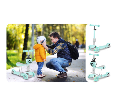 Самокат дитячий триколісний Ricokids Buggy м'ятний Самокат дитячий триколісний Ricokids Buggy м'ятний