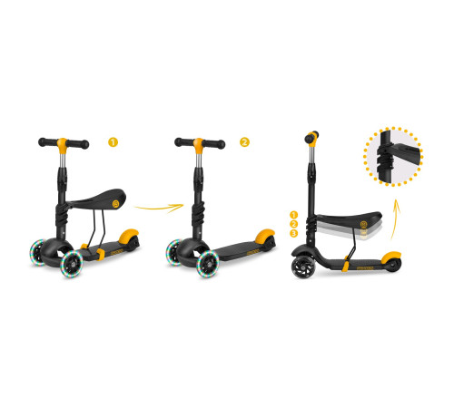 Самокат дитячий триколісний Ricokids Cubi чорно-помаранчевий