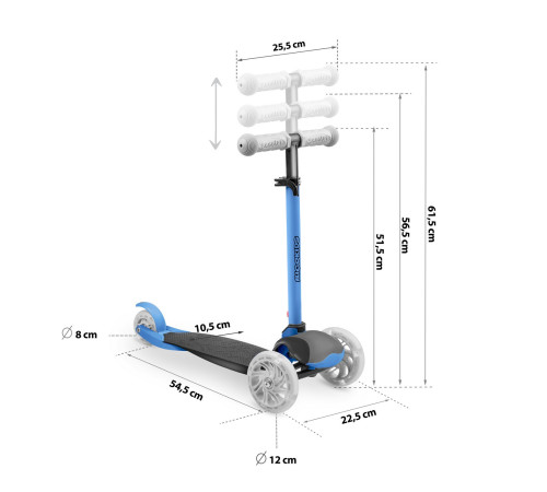 Дитячий самокат триколісний Ricokids Loco синій