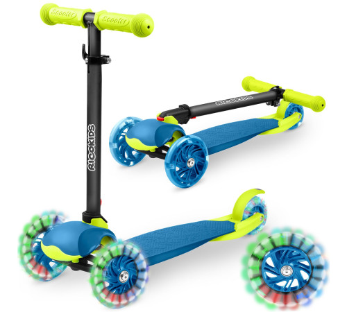 Дитячий самокат триколісний Ricokids Loco блакитно-зелений