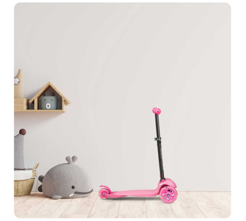 Дитячий самокат триколісний Ricokids Loco рожевий