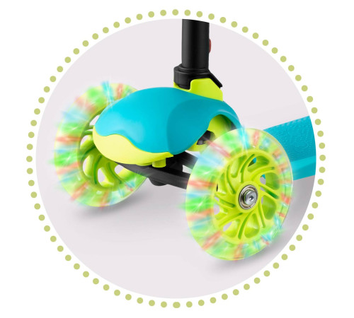 Дитячий самокат триколісний Ricokids Loco бірюзовий