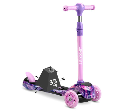 Дитячий самокат триколісний Ricokids Piko рожево-фіолетовий