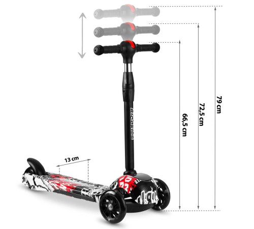Дитячий самокат триколісний Ricokids Piko чорний