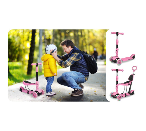 Самокат дитячий триколісний Ricokids Todi рожевий