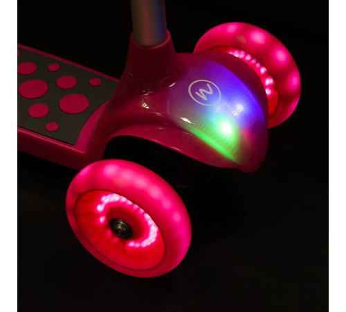 Дитячий самокат триколісний NILS FUN HLB02 рожевий