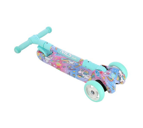 Самокат дитячий триколісний NILS FUN HLB15A м'ятний