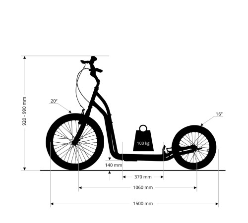 Самокат inSPORTline Disparo V-Brake жовто-чорний