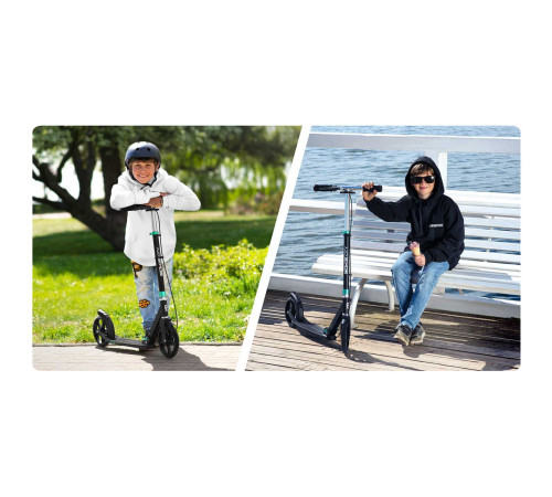 Самокат Soke City 1590 чорно-бірюзовий