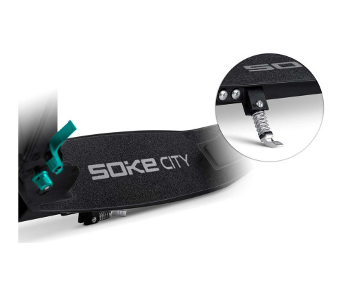 Самокат Soke City 1590 чорно-бірюзовий