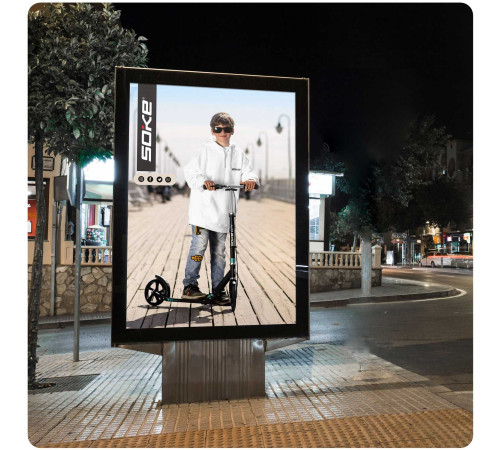 Самокат Soke City 1590 чорно-бірюзовий