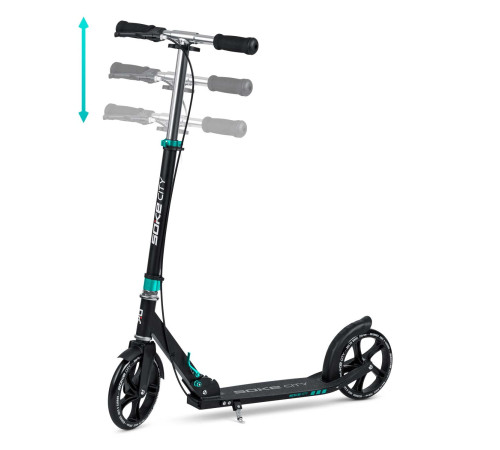 Самокат Soke City 1590 чорно-бірюзовий